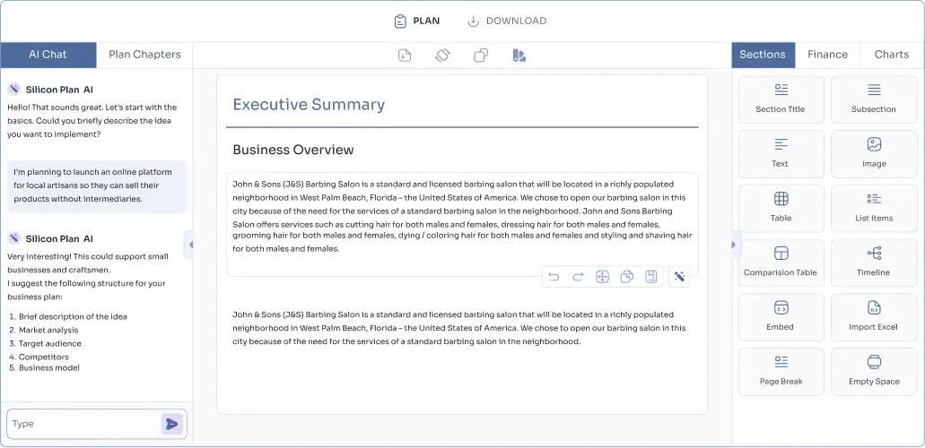 Creazione del business plan